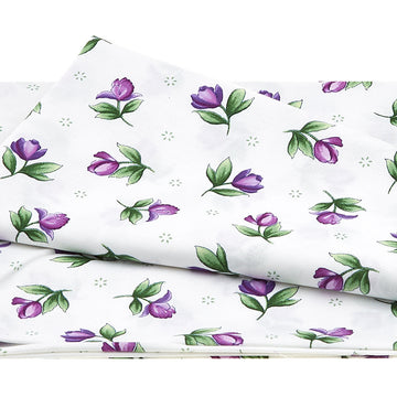 Catalina Ultra Violet Favorites - Single Blossoms White & Purple 2 Yard Cut Primary Image