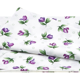 Catalina Ultra Violet Favorites - Single Blossoms White & Purple 2 Yard Cut Primary Image