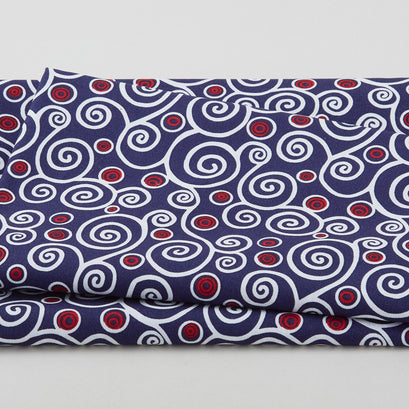 Sweet Liberty - Swirls Blue 2 Yard Cut