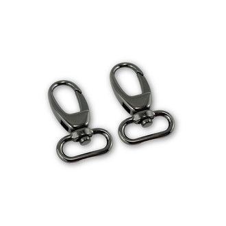Emmaline 1" Designer Profile Swivel Snap Hooks - Set of Two Gunmetal