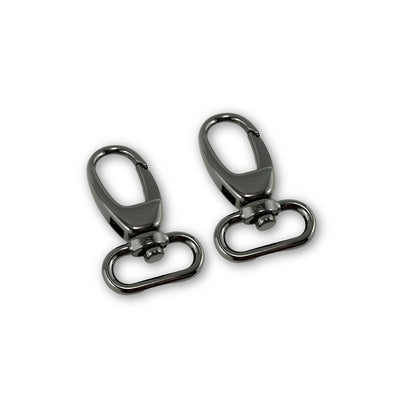 Emmaline 1" Designer Profile Swivel Snap Hooks - Set of Two Gunmetal