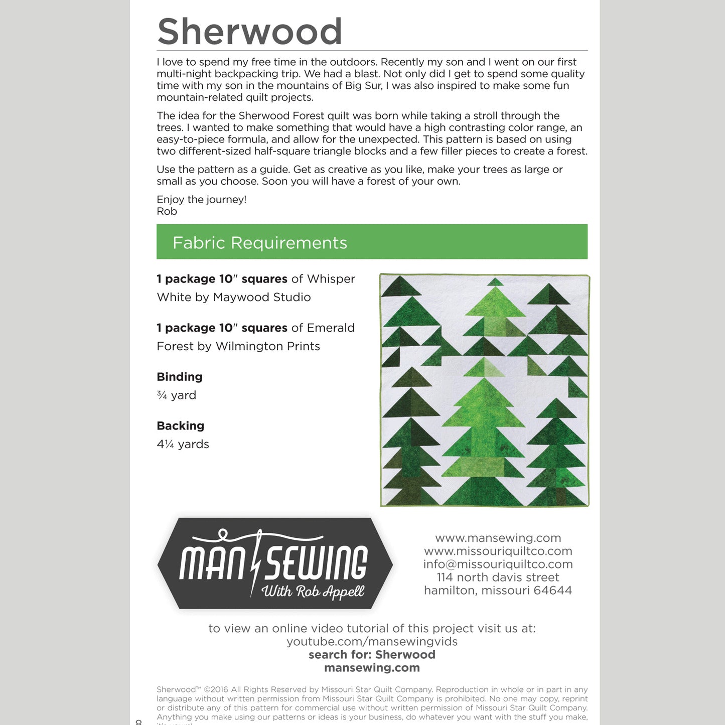 Digital Download - Sherwood Quilt Pattern by Missouri Star Alternative View #1