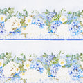 Periwinkle Spring - Floral Border Stripe Periwinkle Digitally Printed Yardage