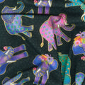 Earth Song - Elephants Black Metallic Yardage Alternative View #1