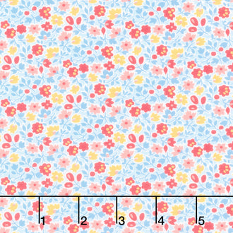 Franny’s Flowers - Small Floral Blue Yardage