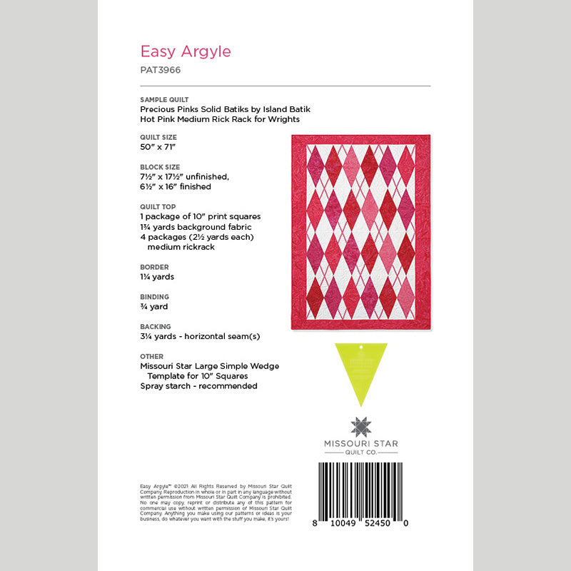 Digital Download - Easy Argyle Quilt Pattern by Missouri Star Alternative View #1