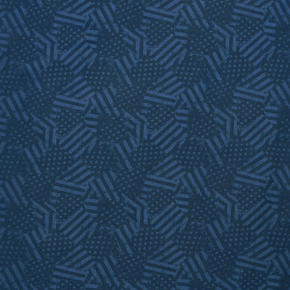 Hearts' Anthem - Flag Texture Blue Yardage