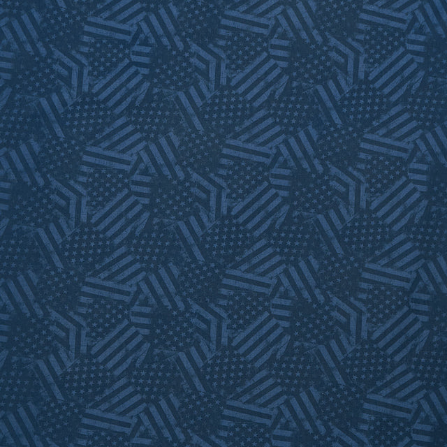 Hearts' Anthem - Flag Texture Blue Yardage Primary Image