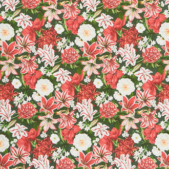 Merry Christmas - Packed Christmas Floral Pine Multi Yardage