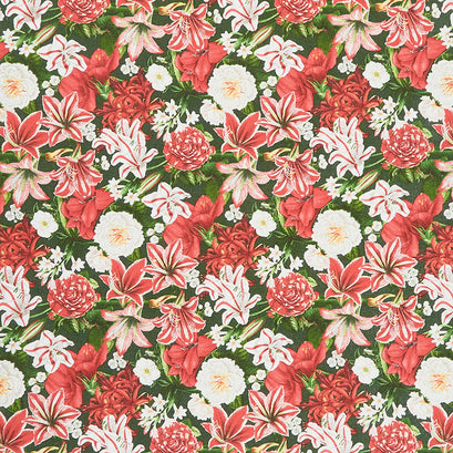 Merry Christmas - Packed Christmas Floral Pine Multi Yardage