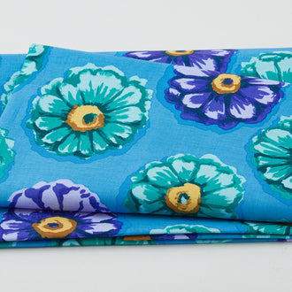 Kaffe - 85 and Fabulous Zinnia Blue 2 Yard Cut