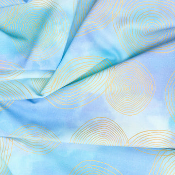Chromaticity - Rings Sky Metallic Yardage Alternative View #1