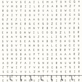 ABC XYZ - Word Search Cream Yardage