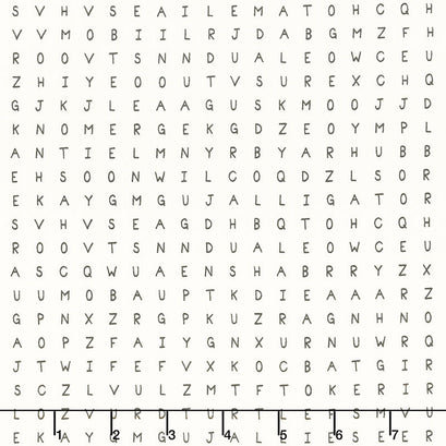 ABC XYZ - Word Search Cream Yardage