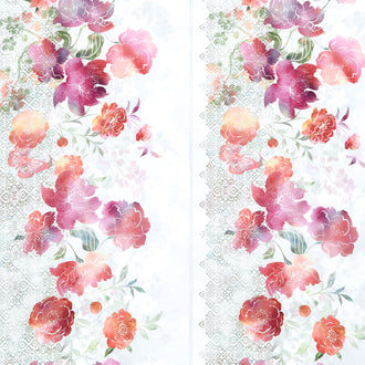 Ethereal - Border Stripe Red Yardage
