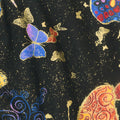Wings of Gold - Large Flying Butterflies Black Metallic Yardage Alternative View #1