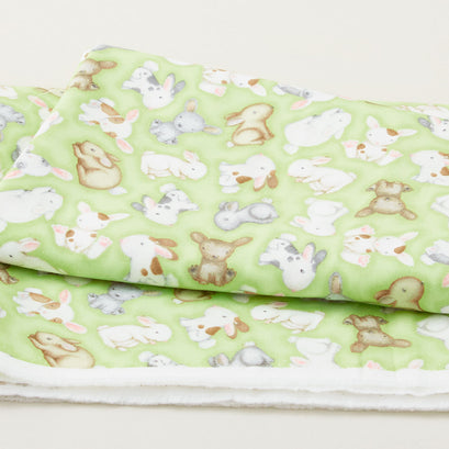 Farm Babies - Tossed Bunnies Green 2 Yard Cut