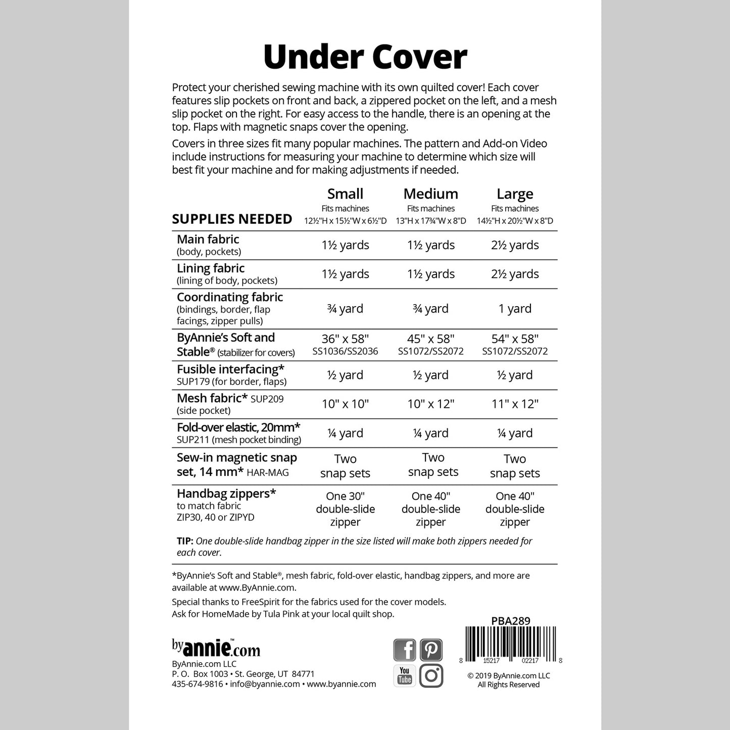 Under Cover Sewing Machine Cover Pattern Alternative View #1