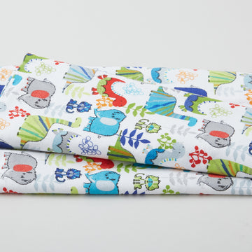 Dinos Toss Flannel - White 2 Yard Cut Primary Image