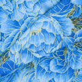 Royal Plume - Packed Blue Flowers Blue Metallic Yardage Alternative View #1