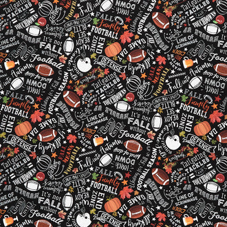 Football Season - Fall Football Chalkboard Black Yardage