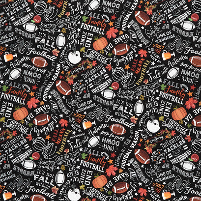 Football Season - Fall Football Chalkboard Black Yardage