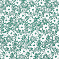 Juliette - Floral Toile Teal Yardage Primary Image