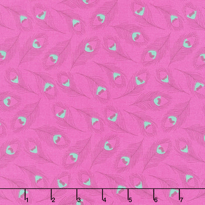 Enchanted Bloom - Peacock Plumes Wild Orchid Yardage
