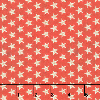 Colors of Courage - Stars All Over Red Yardage