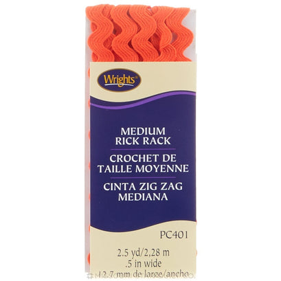 Orange Medium Rick Rack (2 1/2 yard package)