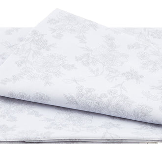 Cream & Sugar X - Detailed Floral Gray 2 Yard Cut
