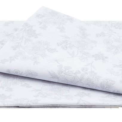 Cream & Sugar X - Detailed Floral Gray 2 Yard Cut