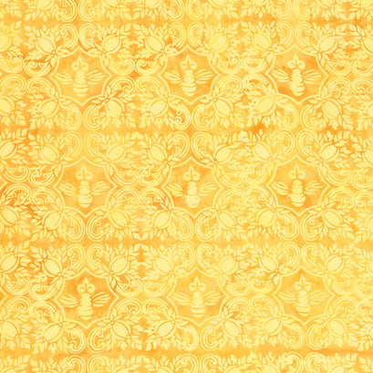 Honey Bee Batiks - Bee 5 inch square Orange Daffodil Yardage