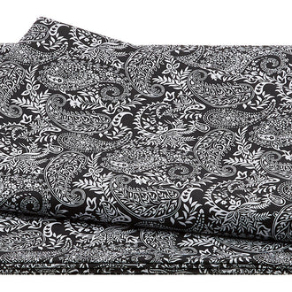 Black Tie 2 - Paisley Black/White 108" Wide 3 Yard Cut