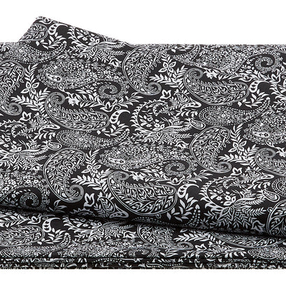 Black Tie 2 - Paisley Black/White 108" Wide 3 Yard Cut