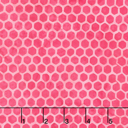 Honey Bee Batiks - Honeycomb Pink Raspberry Yardage