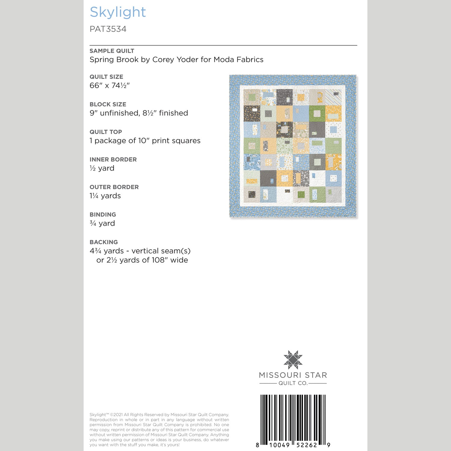 Digital Download - Skylight Quilt Pattern by Missouri Star Alternative View #1