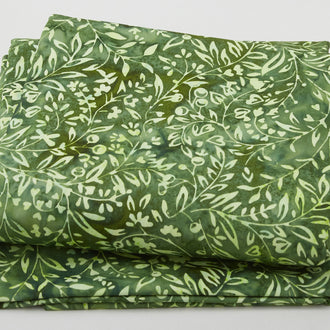 Wildflower Batiks - Vine-Green Pineneedle 5 Yard Cut