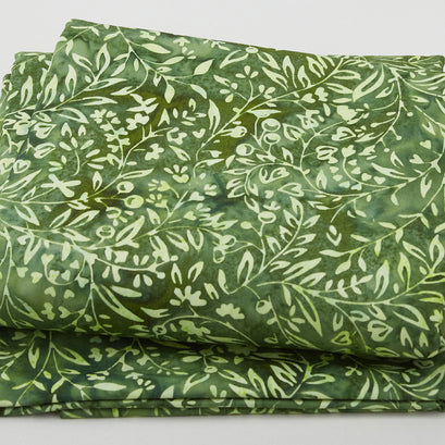 Wildflower Batiks - Vine-Green Pineneedle 5 Yard Cut