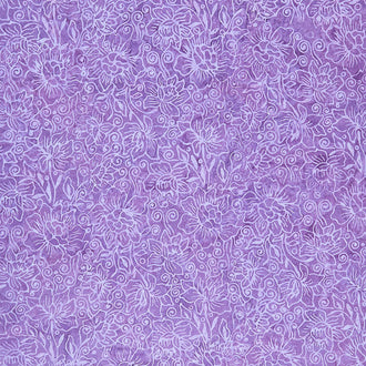 Tonga Batiks - Twilight Cute Floral Outline Doodles Purple Yardage
