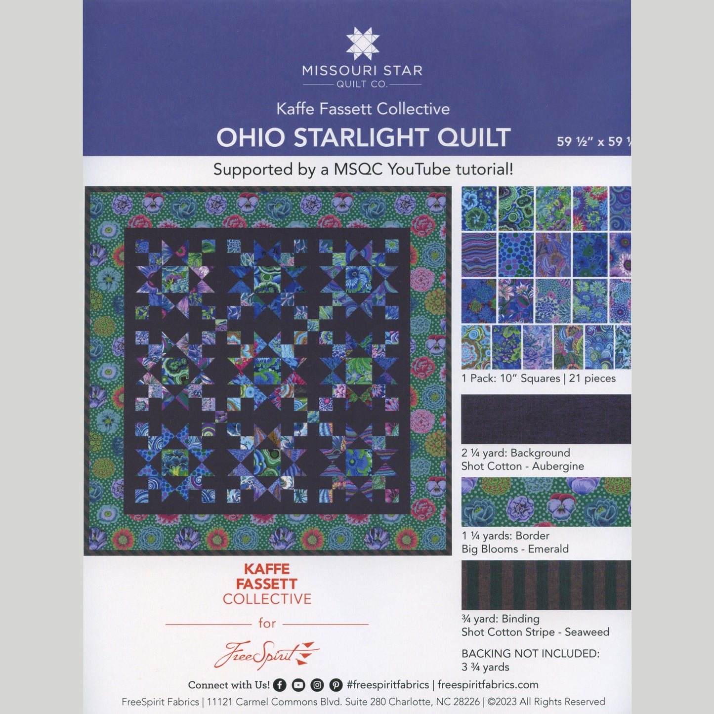 Missouri Star Kaffe Fassett Ohio Starlight Quilt Kit Alternative View #2