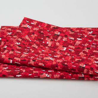 Quilter's Coordinates - Small Houses Red One Yard Cut