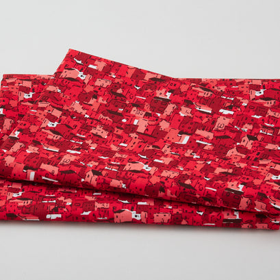 Quilter's Coordinates - Small Houses Red One Yard Cut