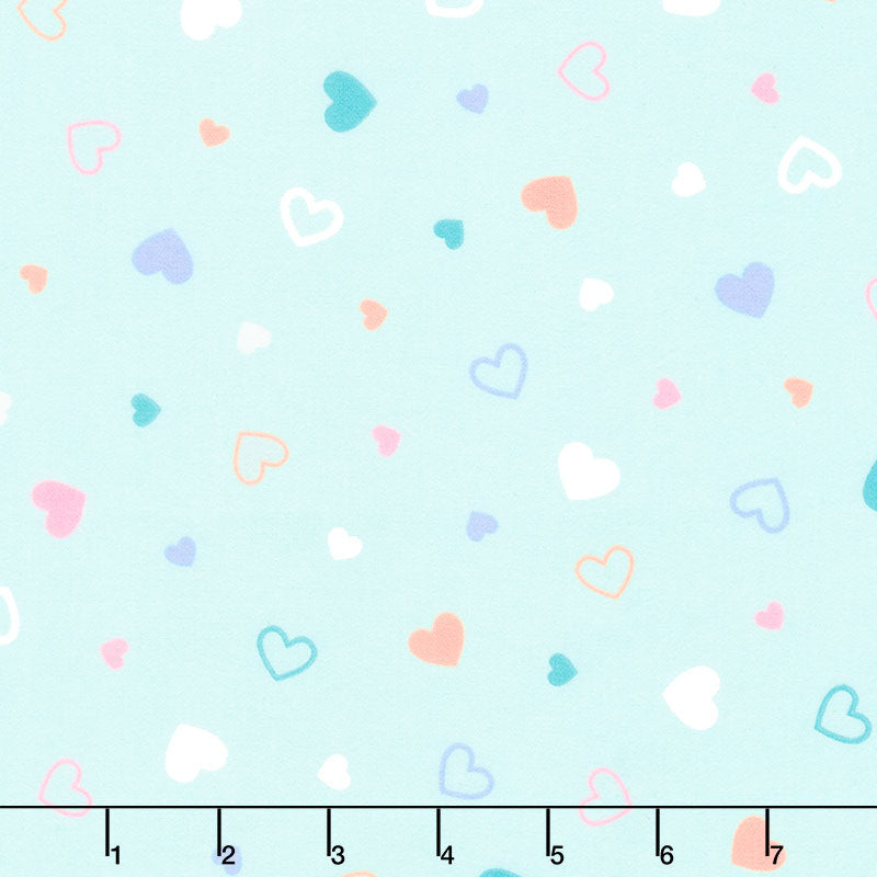 Cozy Cotton Flannels - Hearts Mint Yardage Primary Image