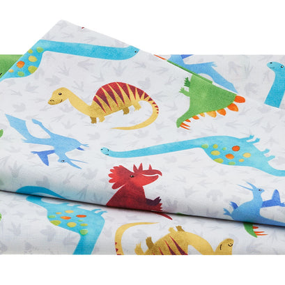 Dinosaur Kingdom - Small Dinosaurs White 2 Yard Cut