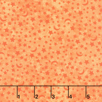All Hallows Eve - Moon and Stars Orange Yardage