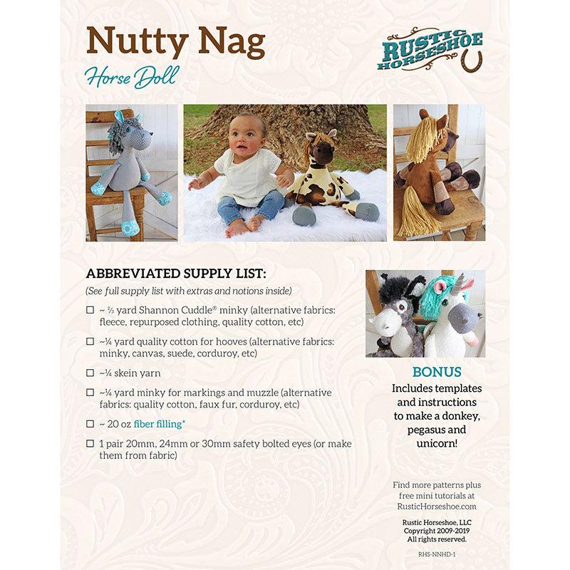 Nutty Nag Plush Horse Doll Pattern Alternative View #1