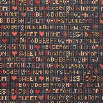Home Sweet Home - Alphabet Black Yardage