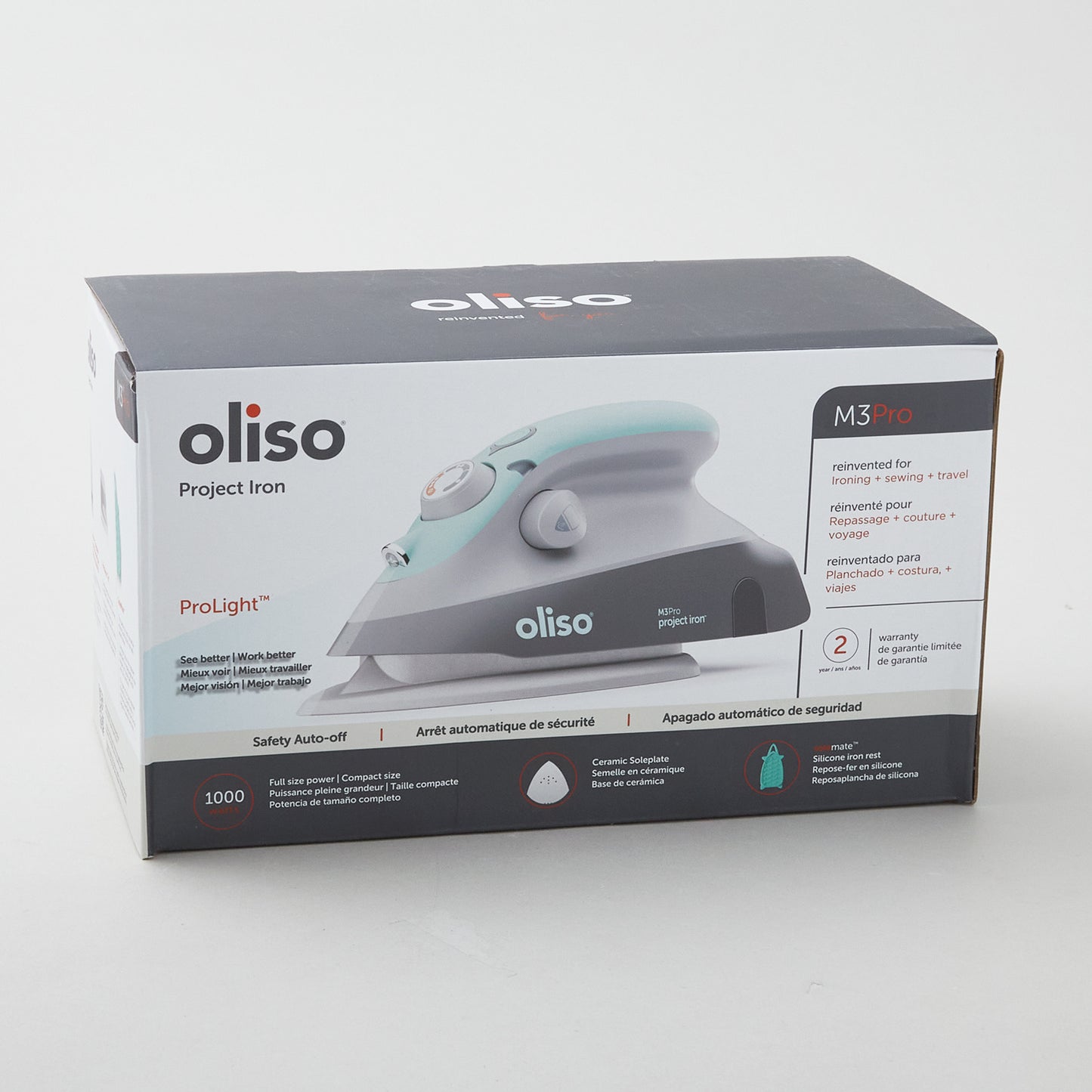 Oliso® M3PRO Mini Project Iron with Trivet - Aqua Alternative View #5