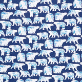 Polar Bear Attitude - Small Polar Bears Blue Multi Yardage Primary Image